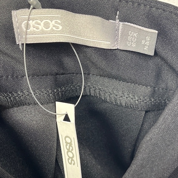 ASOS Black Pleated Knee Length Midi Skirt US Size 2 Back Zip Closure - Picture 3 of 11